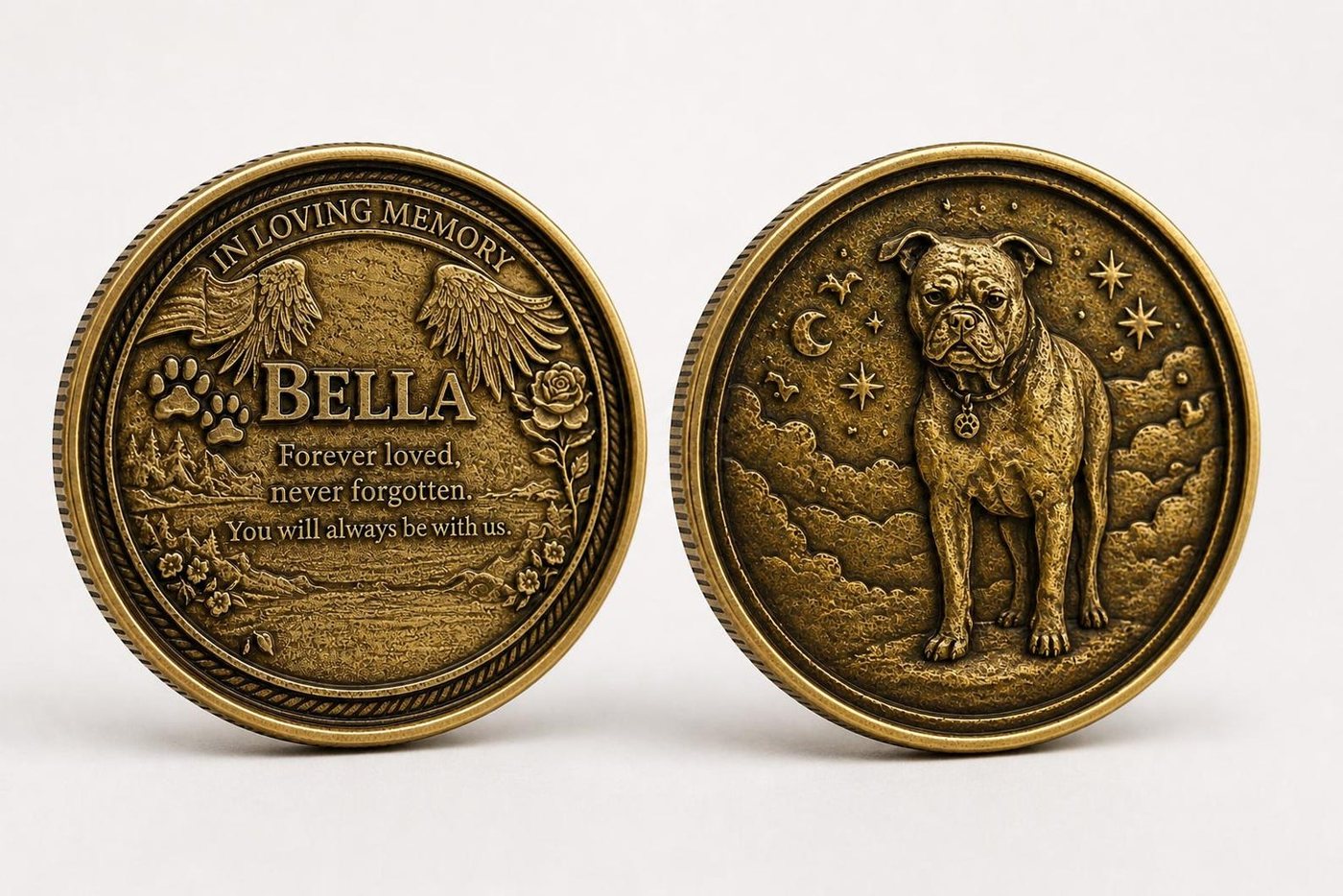Custom Pet Portrait Coin — Personalized Memorial Keepsake