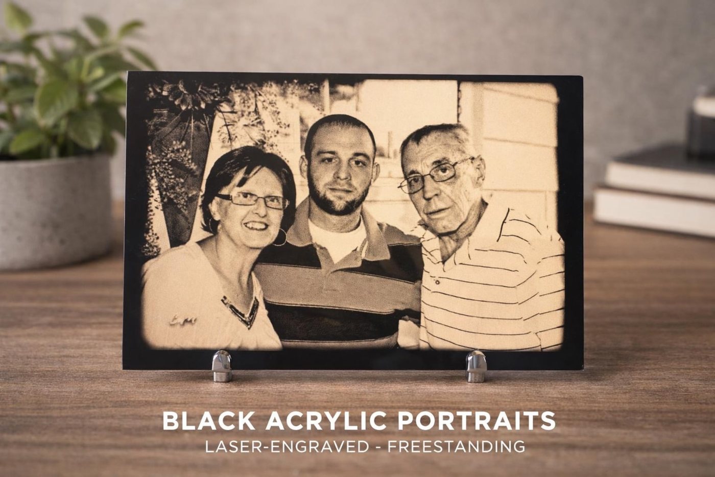 Custom Black Acrylic Photo Engraving