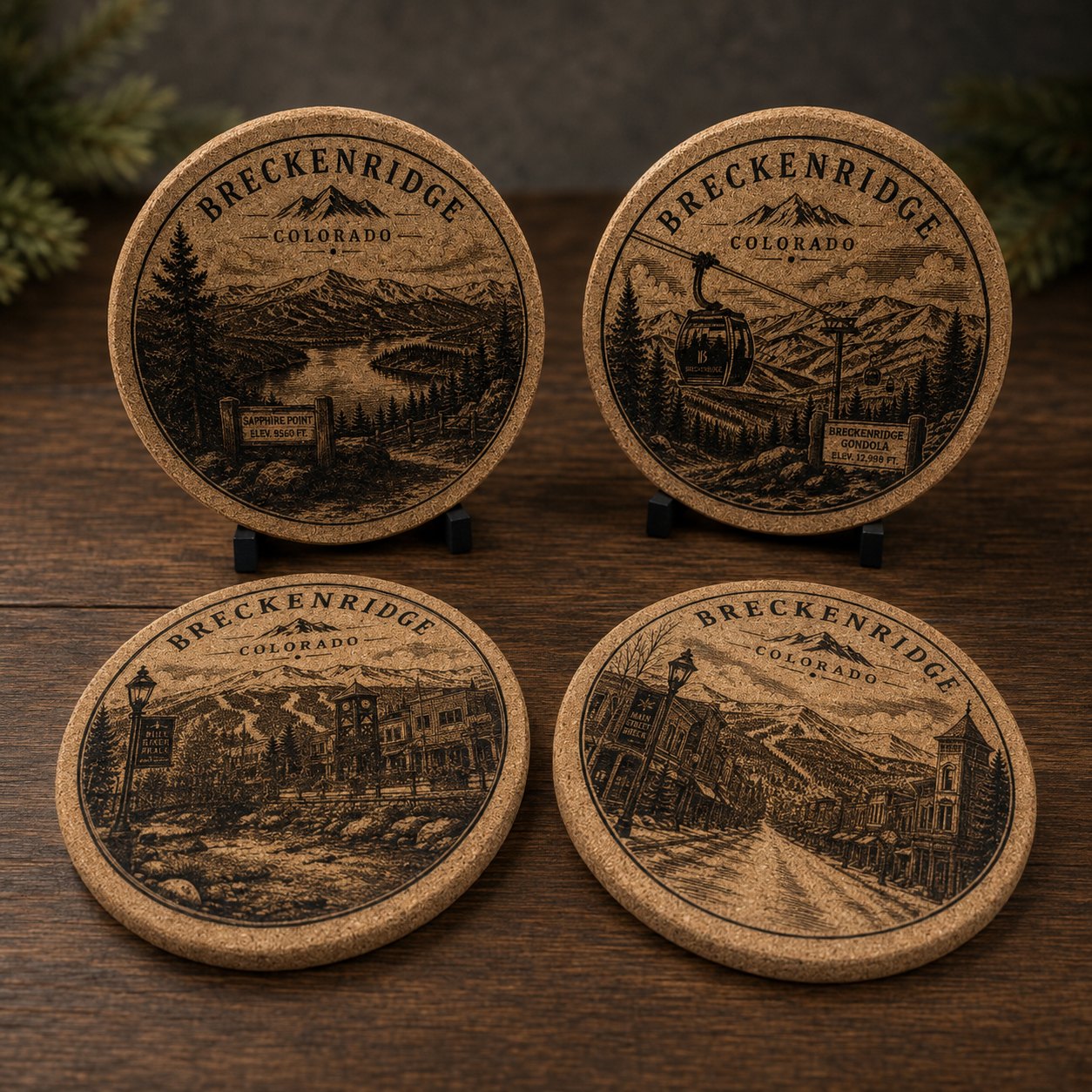 Breckenridge Cork Coaster Set